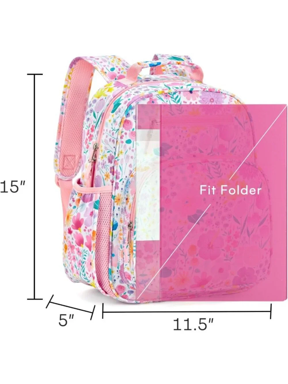 Flower Pink Kids Backpack for Girls 5-8 - Stylish School Bookbag for